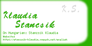 klaudia stancsik business card